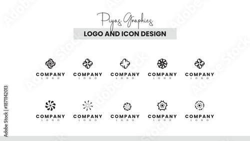 Modern Tech Logo Design Grid