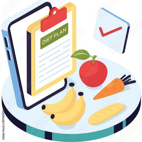 Digital Diet Plan with Healthy Food Items