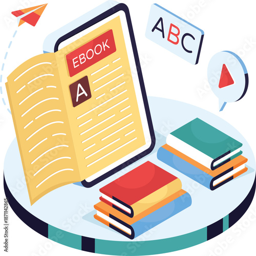 Digital E-book and Education Concept
