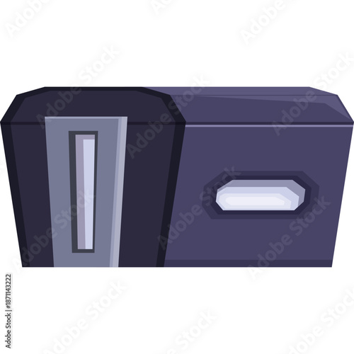 Dark Purple Coffin with Metallic Accents