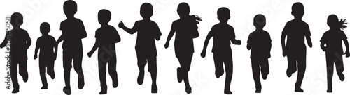 Children playing silhouettes