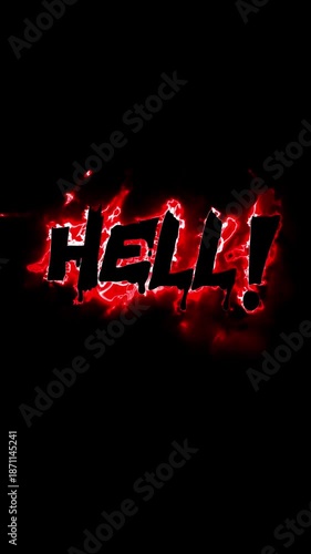 hell text with red electric animation that moves randomly