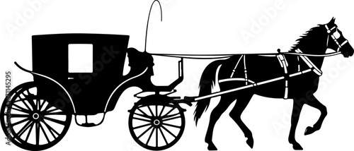 Horse-Drawn Carriage Silhouette – Vintage Transportation Art

Classic Royal Carriage with Horses Silhouette Illustration

Old-Fashioned Horse Carriage – Elegant Black Silhouette Design