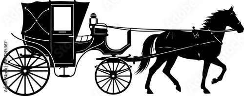 Horse-Drawn Carriage Silhouette – Vintage Transportation Art

Classic Royal Carriage with Horses Silhouette Illustration

Old-Fashioned Horse Carriage – Elegant Black Silhouette Design
