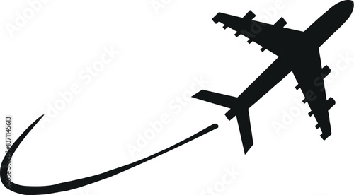 Airplane with Flight Trail – Travel and Aviation Icon