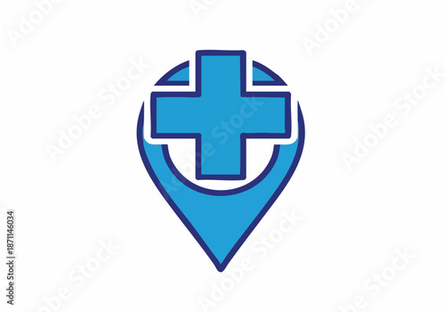 Medical Location Pin Healthcare Map Icon