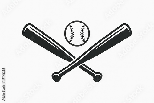Baseball bats and ball logo design