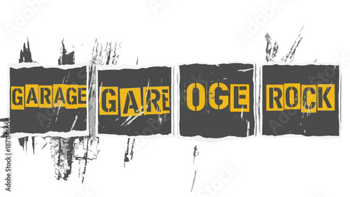 Grunge Style Garage Rock Text Design Element