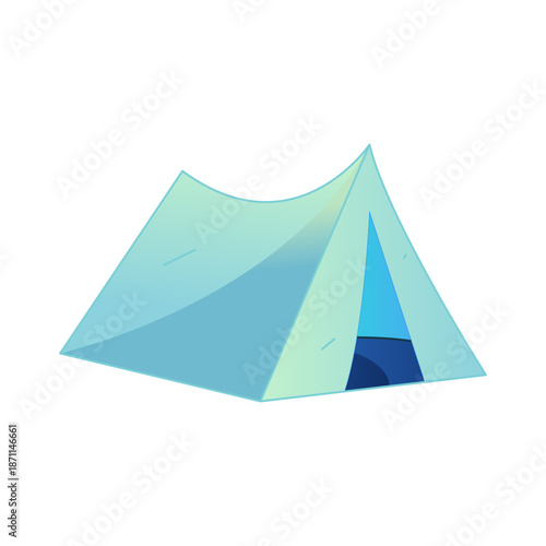 Outdoor Camping Adventure Travel Gradient Flat Vector Illustration Nature Leisure Relaxation Asset
