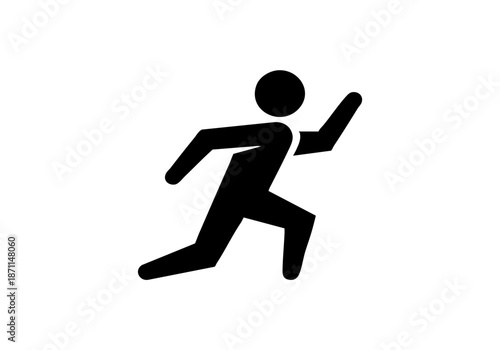 Running Athlete Speed Motion Silhouette Icon