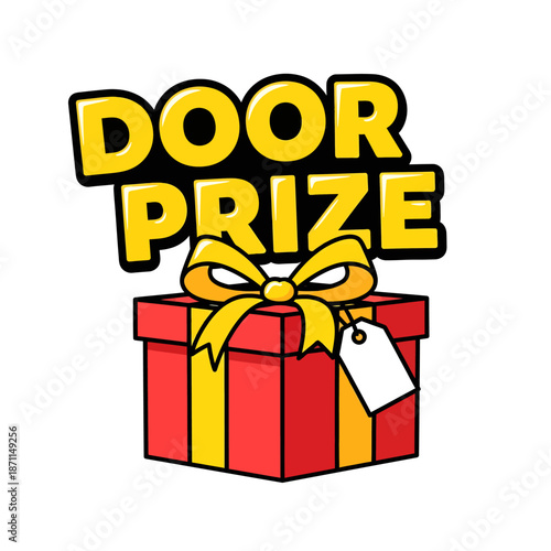 Red Gift Box with Yellow Ribbon.