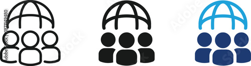 global network, people, group, sphere icon, world population, network connection, social network, people communication, collaboration, business concept, social community, vector, illustration, connect
