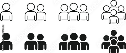 avatar, user, group, team, person, people, member, community, outline, solid, flat, design, symbol, icon, vector, profile, account, corporate, business, leadership, human, staff, office, worker, emplo