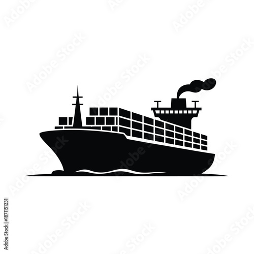 Large cargo ship sailing on the ocean with containers on board