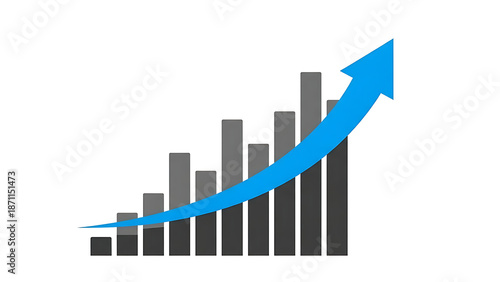 Free Download Upward Arrow Business Growth Chart On White Background - GFXLoad