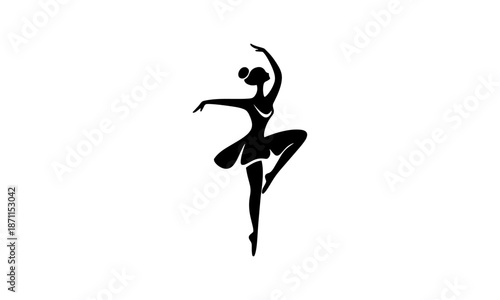 Vector silhouette of a ballerina dancing ballet.