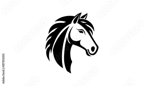 Vector silhouette of a horse's head.