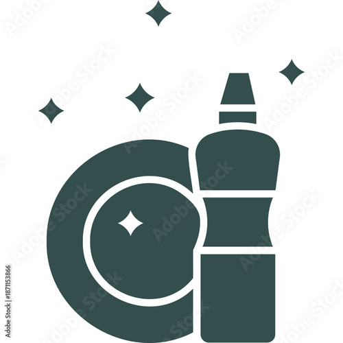 Dish soap and clean plate icon