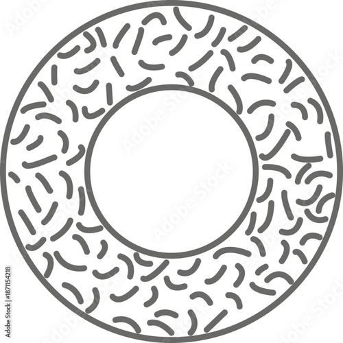Donut shape with abstract line pattern