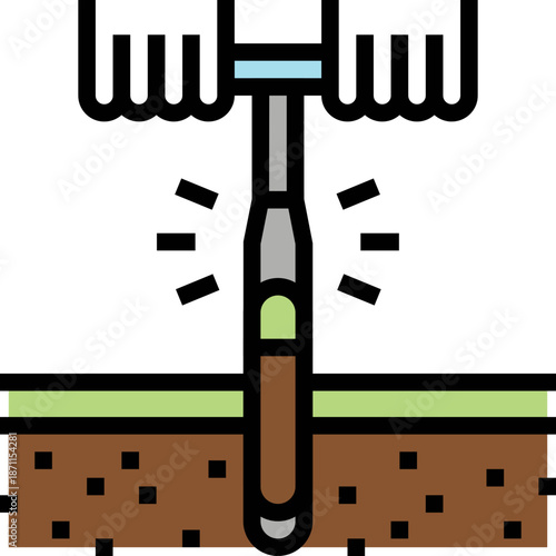 Drilling into the ground icon