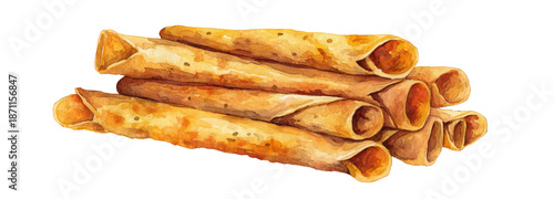 Delicious taquitos on a transparent background culinary art food photography close-up view