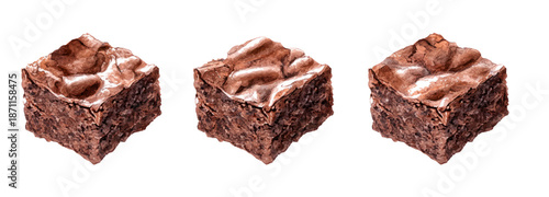 Wallpaper Mural Delicious brownie squares with transparent background food photography studio setting Torontodigital.ca