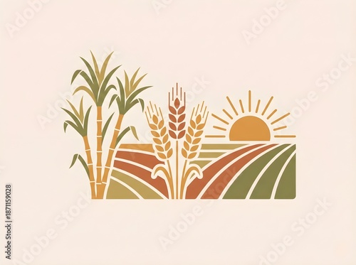 Wallpaper Mural Illustrated Agricultural Symbols Celebrating Makar Sankranti Torontodigital.ca