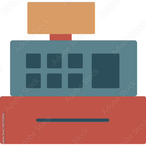 Flat illustration of a cash register