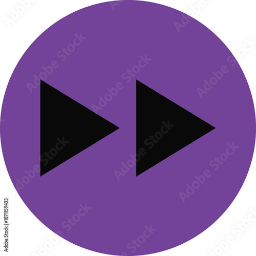 Fast Forward Icon on Purple Background