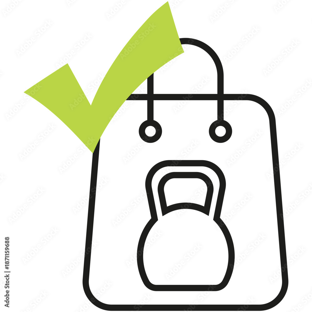 Fototapeta premium Fitness Shopping Bag with Checkmark