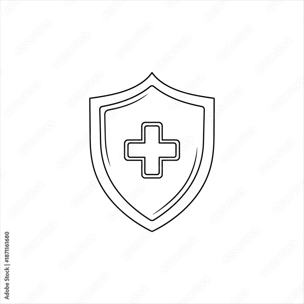 Obraz premium Medical Shield Icon Representing Health Protection And Safety Concepts