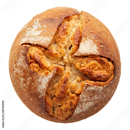Fresh Bread Baked With a Golden Crust and a Soft Inside Ready for Serving