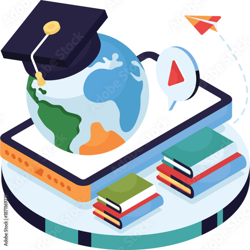 Global Education and Online Learning Concept