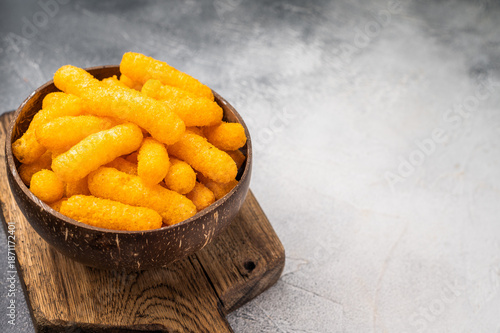 фотографія Irresistible Cheese puffs, cheese snacks bursting with bold flavors and a satisfying crunch