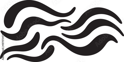 Black wavy lines on white background abstract design