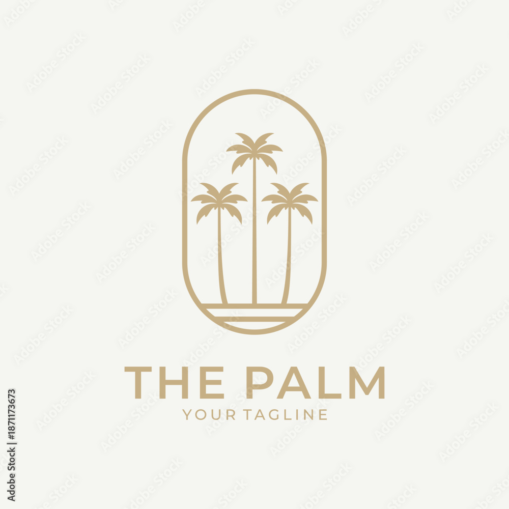 Obraz premium Palm tree logo design illustration