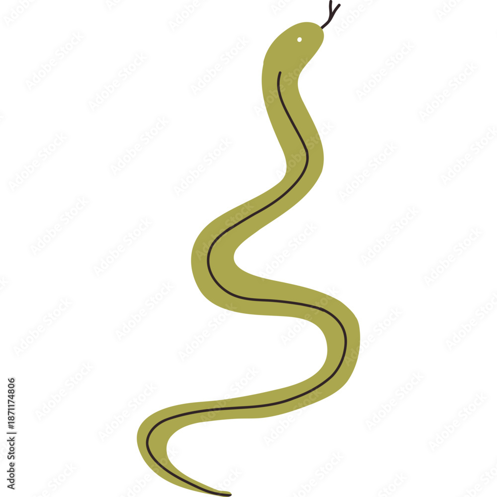 Fototapeta premium Green Serpent Illustration