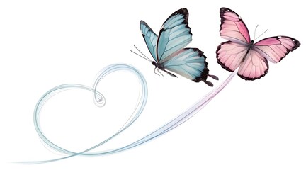 Elegant spring floral design featuring a butterfly on a pink nature background with ornamental blossoms and vector leaf elements for a wedding card pattern