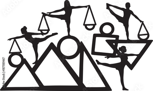 Balance and Harmony in Modern Life Silhouette