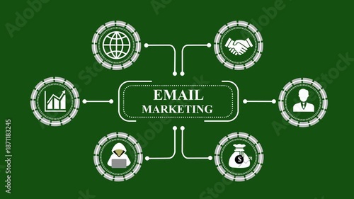 Email Marketing Concept with Digital Business Analytics, Networking and Data Growth