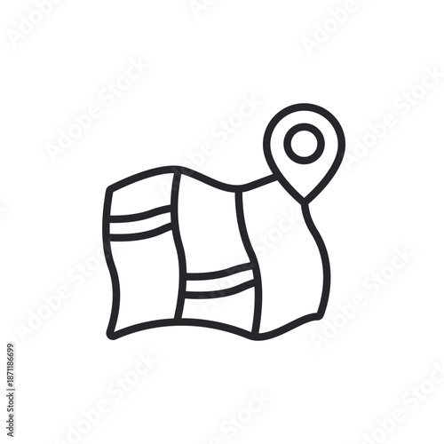 road map icons outline and Flat Style,transparent background