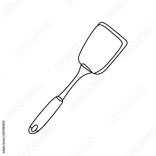 Minimalist Square Kitchen Turner line art Illustration