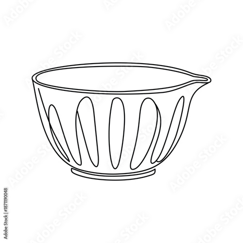 Minimalist Ceramic Gravy Boat line art Illustration