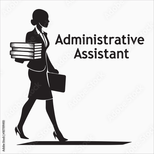 Administrative assistant silhouette vector 