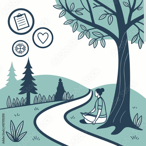 Peaceful meditation in nature