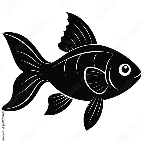 Salmon fish silhouette vector art illustration