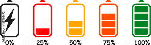 Battery charge indicator icon. Vector illustration