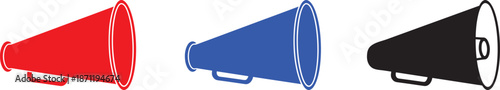 Cheer bullhorn megaphone cheerleading speaker silhouette vector, Cheer bullhorn megaphone icon, Clipart Set - Outline and Silhouette, Formats Included EPS