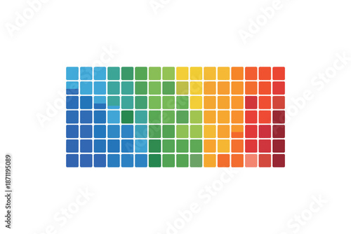 A vibrant color palette with numerous shades and hues on display