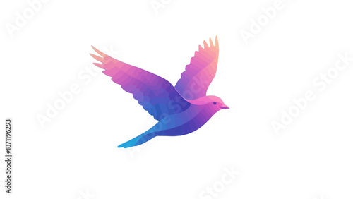 Vibrant bird in flight, soaring through the air with colorful wings outstretched